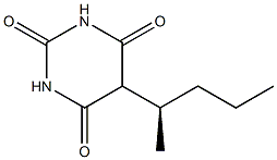 (-)-5-[(R)-1-Methylbutyl]-2,4,6(1H,3H,5H)-pyrimidinetrione 구조식 이미지