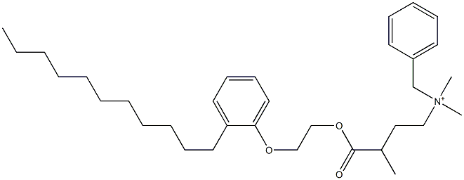 N,N-Dimethyl-N-benzyl-N-[3-[[2-(2-undecylphenyloxy)ethyl]oxycarbonyl]butyl]aminium 구조식 이미지