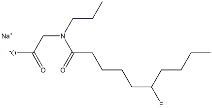 N-(6-Fluorodecanoyl)-N-propylglycine sodium salt Structure