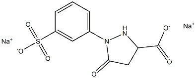 5-Oxo-1-(3-sulfophenyl)-3-pyrazolidinecarboxylic acid disodium salt 구조식 이미지
