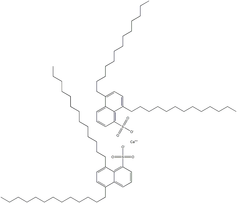 Bis(5,8-ditridecyl-1-naphthalenesulfonic acid)calcium salt Structure