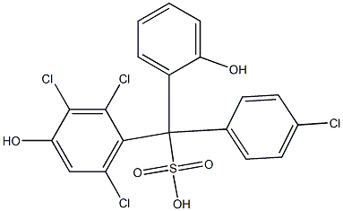 (4-Chlorophenyl)(2,3,6-trichloro-4-hydroxyphenyl)(2-hydroxyphenyl)methanesulfonic acid 구조식 이미지