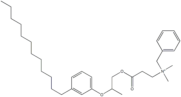 N,N-Dimethyl-N-benzyl-N-[2-[[2-(3-dodecylphenyloxy)propyl]oxycarbonyl]ethyl]aminium 구조식 이미지