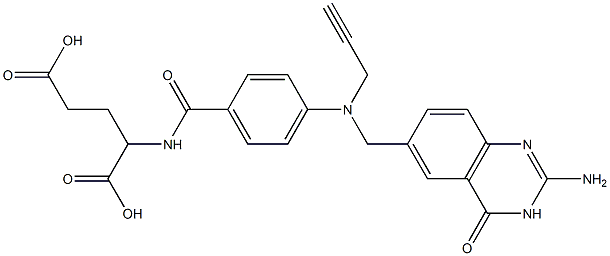 2-[4-[N-[(2-Amino-3,4-dihydro-4-oxoquinazolin)-6-ylmethyl]-N-(2-propynyl)amino]benzoylamino]glutaric acid Structure