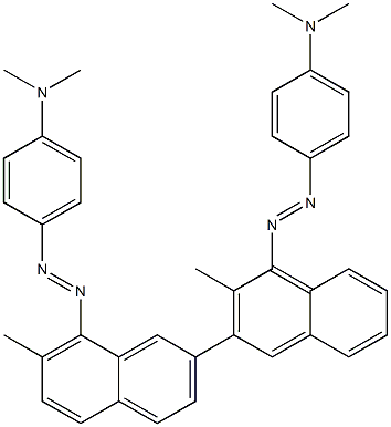4,4'-Bis(4-dimethylaminophenylazo)-3,3'-dimethyl-2,6'-binaphthalene 구조식 이미지