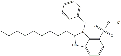 1-Benzyl-2,3-dihydro-2-nonyl-1H-benzimidazole-7-sulfonic acid potassium salt 구조식 이미지