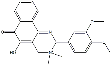2,3,4,6-Tetrahydro-5-hydroxy-6-oxo-2-(3,4-dimethoxyphenyl)-3,3-dimethylbenzo[h]quinazolin-3-ium 구조식 이미지