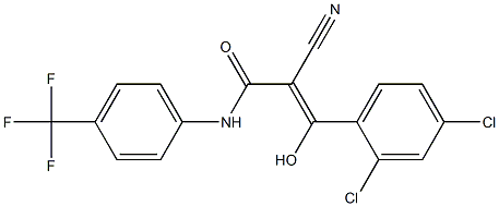 2-Cyano-3-hydroxy-3-[2,4-dichlorophenyl]-N-[4-trifluoromethylphenyl]acrylamide Structure