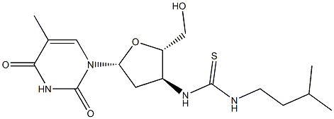 5-Methyl-3'-[[isopentylamino(thiocarbonyl)]amino]-2',3'-dideoxyuridine 구조식 이미지