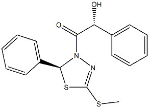(2S)-2,3-Dihydro-5-(methylthio)-3-[(2R)-2-hydroxy-2-phenylacetyl]-2-(phenyl)-1,3,4-thiadiazole Structure