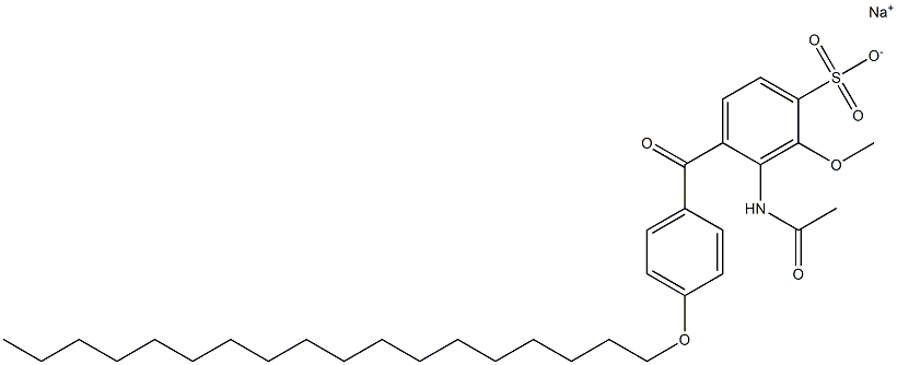 4-(4-Octadecyloxybenzoyl)-2-methoxy-3-acetylaminobenzenesulfonic acid sodium salt Structure