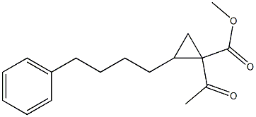 2-(4-Phenylbutyl)-1-acetylcyclopropane-1-carboxylic acid methyl ester 구조식 이미지