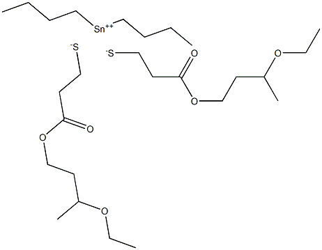 Dibutyltin(IV)bis[3-(3-ethoxybutoxy)-3-oxopropane-1-thiolate] Structure