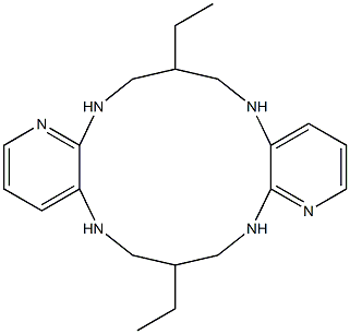 7,16-Diethyl-5,6,7,8,9,14,15,16,17,18-decahydrodipyrido[2,3-b:2',3'-i][1,4,8,11]tetraazacyclotetradecine 구조식 이미지