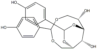 1-O,6-O:3-O,5-O-Bis(4-hydroxybenzylidene)-D-glucitol 구조식 이미지