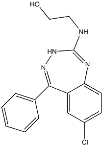 7-Chloro-5-phenyl-2-[(2-hydroxyethyl)amino]-3H-1,3,4-benzotriazepine 구조식 이미지