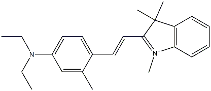 2-[2-[4-(Diethylamino)-2-methylphenyl]vinyl]-1,3,3-trimethyl-3H-indolium 구조식 이미지