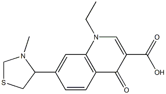 1-Ethyl-1,4-dihydro-7-(3-methylthiazolidin-4-yl)-4-oxoquinoline-3-carboxylic acid 구조식 이미지