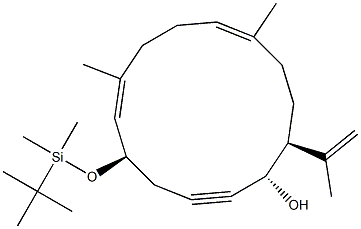 (1S,5R,6E,10E,14S)-14-(1-Methylethenyl)-7,11-dimethyl-5-[(tert-butyldimethylsilyl)oxy]cyclotetradeca-6,10-dien-2-yn-1-ol Structure