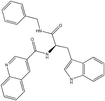 (2R)-3-(1H-Indol-3-yl)-2-(3-quinolinylcarbonylamino)-N-benzylpropanamide 구조식 이미지