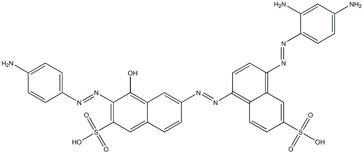 3-(4-Aminophenylazo)-6-[4-(2,4-diaminophenylazo)-6-sulfo-1-naphthalenylazo]-4-hydroxy-2-naphthalenesulfonic acid Structure