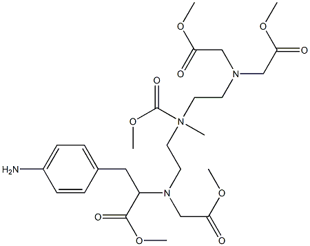 2-[N-(Methoxycarbonylmethyl)-N-[2-[N-methoxycarbonylmethyl-N-[2-bis(methoxycarbonylmethyl)aminoethyl]amino]ethyl]amino]-3-(4-aminophenyl)propionic acid methyl ester 구조식 이미지