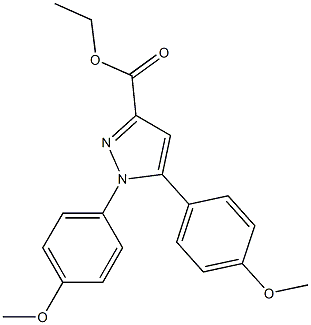 1-(4-Methoxyphenyl)-5-(4-methoxyphenyl)-1H-pyrazole-3-carboxylic acid ethyl ester 구조식 이미지