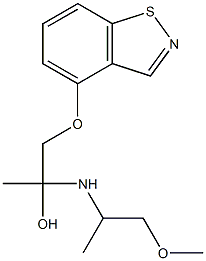 1-(1,2-Benzisothiazol-4-yloxy)-2-[(1-methoxymethylethyl)amino]-2-propanol 구조식 이미지