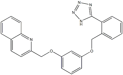 2-[3-[2-(1H-Tetrazol-5-yl)benzyloxy]phenoxymethyl]quinoline Structure