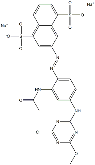3-[2-Acetylamino-4-(4-chloro-6-methoxy-1,3,5-triazin-2-ylamino)phenylazo]-1,5-naphthalenedisulfonic acid disodium salt 구조식 이미지