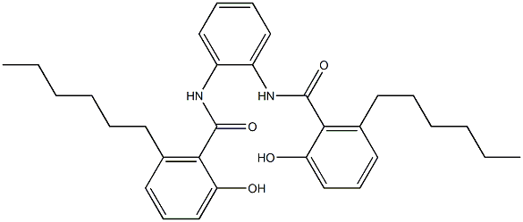 N,N'-Bis(6-hexylsalicyloyl)-o-phenylenediamine 구조식 이미지