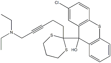 2-Chloro-9-[2-[5-diethylamino-3-pentynyl]-1,3-dithian-2-yl]-9H-thioxanthen-9-ol Structure