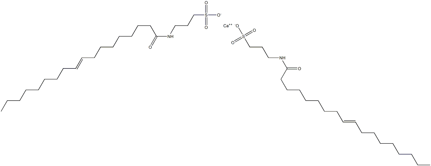 Bis[3-[(E)-9-octadecenoylamino]-1-propanesulfonic acid]calcium salt Structure