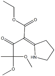 4,4-Dimethoxy-3-oxo-2-(2-pyrrolidinylidene)valeric acid ethyl ester Structure