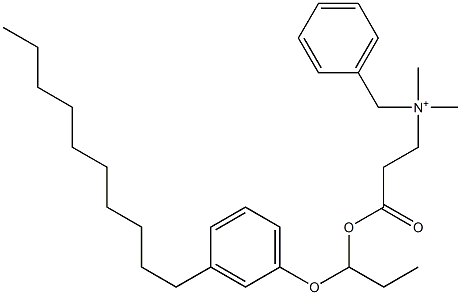 N,N-Dimethyl-N-benzyl-N-[2-[[1-(3-decylphenyloxy)propyl]oxycarbonyl]ethyl]aminium 구조식 이미지