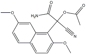 2-(2,7-Dimethoxy-1-naphtyl)-2-cyano-2-acetoxyacetamide Structure