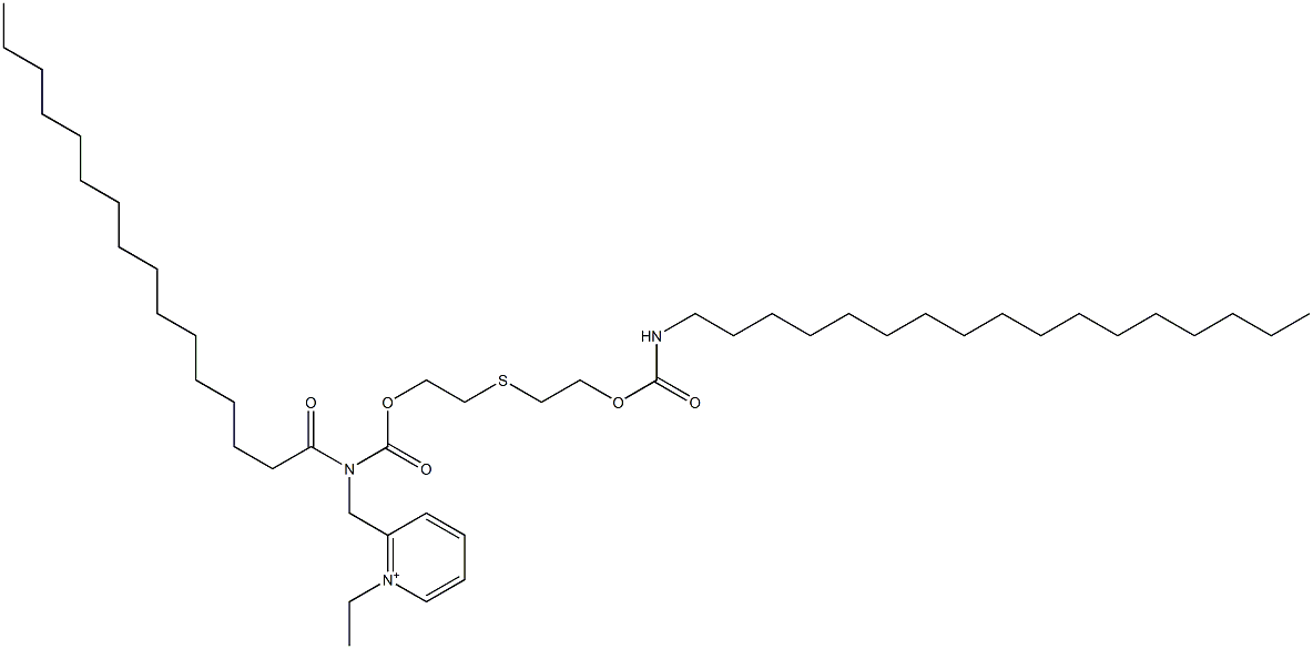 1-Ethyl-2-[N-hexadecanoyl-N-[2-[2-(heptadecylcarbamoyloxy)ethylthio]ethoxycarbonyl]aminomethyl]pyridinium 구조식 이미지