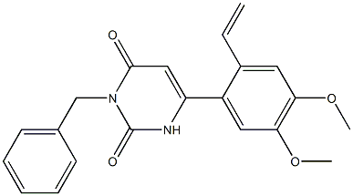 3-Benzyl-6-(2-ethenyl-4,5-dimethoxyphenyl)pyrimidine-2,4(1H,3H)-dione 구조식 이미지