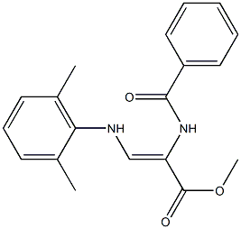 (Z)-3-[(2,6-Dimethylphenyl)amino]-2-(benzoylamino)acrylic acid methyl ester 구조식 이미지