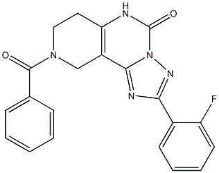 2-(2-Fluorophenyl)-6,7,8,9-tetrahydro-8-benzoyl-1,3,3a,5,8-pentaaza-3aH-benz[e]inden-4(5H)-one Structure