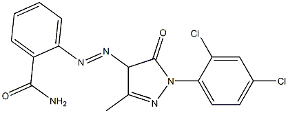 4-(2-Carbamoylphenylazo)-1-(2,4-dichlorophenyl)-3-methyl-5(4H)-pyrazolone 구조식 이미지
