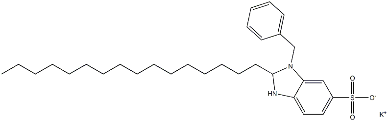 1-Benzyl-2,3-dihydro-2-hexadecyl-1H-benzimidazole-6-sulfonic acid potassium salt 구조식 이미지