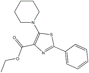 2-Phenyl-5-(1-piperidinyl)thiazole-4-carboxylic acid ethyl ester 구조식 이미지