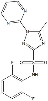 1-(Pyrimidin-2-yl)-5-methyl-N-(2,6-difluorophenyl)-1H-1,2,4-triazole-3-sulfonamide 구조식 이미지