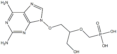 9-[2-(Phosphonomethoxy)-3-hydroxypropoxy]-2-amino-6-amino-9H-purine 구조식 이미지