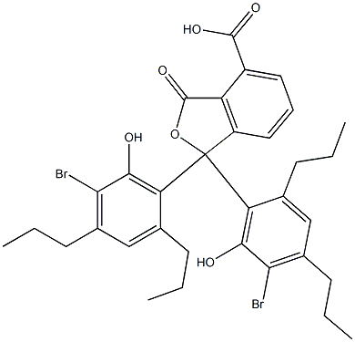 1,1-Bis(5-bromo-6-hydroxy-2,4-dipropylphenyl)-1,3-dihydro-3-oxoisobenzofuran-4-carboxylic acid Structure