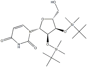 2'-O,3'-O-Bis(tert-butyldimethylsilyl)uridine 구조식 이미지