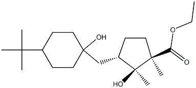 (1R,2S,3S)-2-Hydroxy-3-[(4-tert-butyl-1-hydroxycyclohexyl)methyl]-1,2-dimethylcyclopentane-1-carboxylic acid ethyl ester Structure