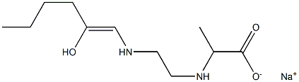 2-[N-[2-[N-(2-Hydroxy-1-hexenyl)amino]ethyl]amino]propionic acid sodium salt 구조식 이미지