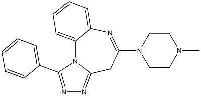 1-Phenyl-5-(4-methylpiperazin-1-yl)-4H-[1,2,4]triazolo[4,3-a][1,5]benzodiazepine 구조식 이미지